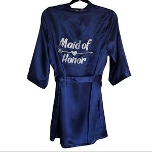 Maid of Honor Silky Blue Robe